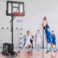 Portable Basketball Hoop System w/ 2.4-3.05 m Easy Height Adjustment