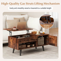 Lift up Coffee Table w/ Storage Flip Top Coffee Table Hidden Compartment Cabinet