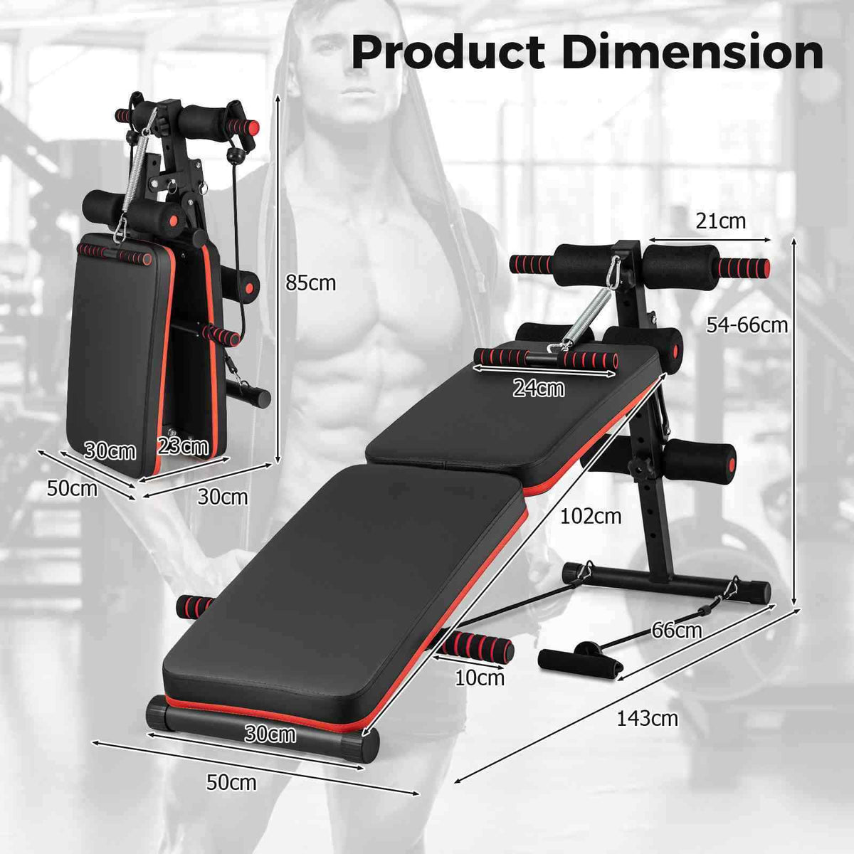 4 Position Adjustable Metal Multifunctional VersatileSit up Bench for Home, Gym