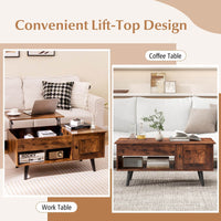 Lift up Coffee Table w/ Storage Flip Top Coffee Table Hidden Compartment Cabinet