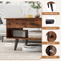 Lift up Coffee Table w/ Storage Flip Top Coffee Table Hidden Compartment Cabinet