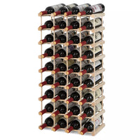 5-Tier 36-Bottle Stackable Wooden Wine Rack Modular Wine Bottle Display Rack