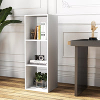 3-tier Bookshelf Home Open-back Storage Shelf Bookcase 1-Piece Storage Units