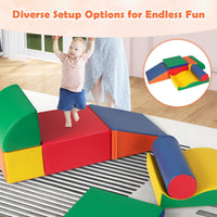 7 Pieces Climb Crawl Activity Play Set Kids Foam Gym Equipment w/Zippered Cover