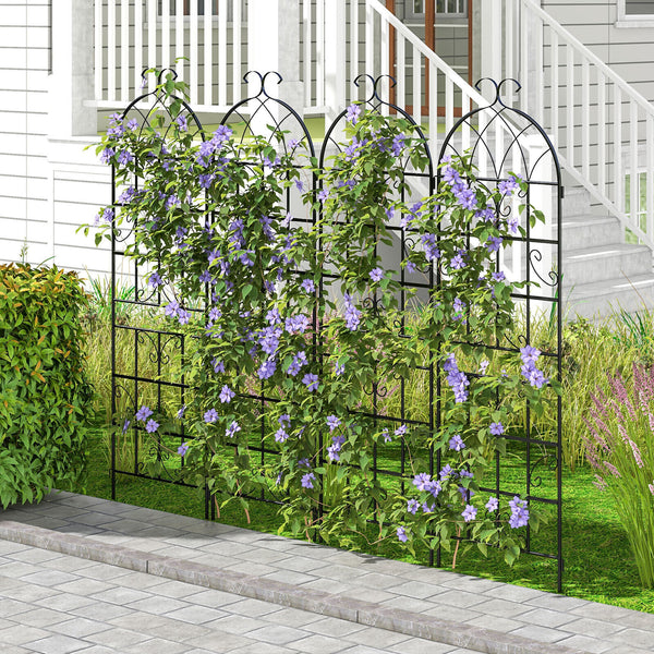 2PCS Metal Garden Trellis Fence for Climbing Plants Rustproof Decorative Screen