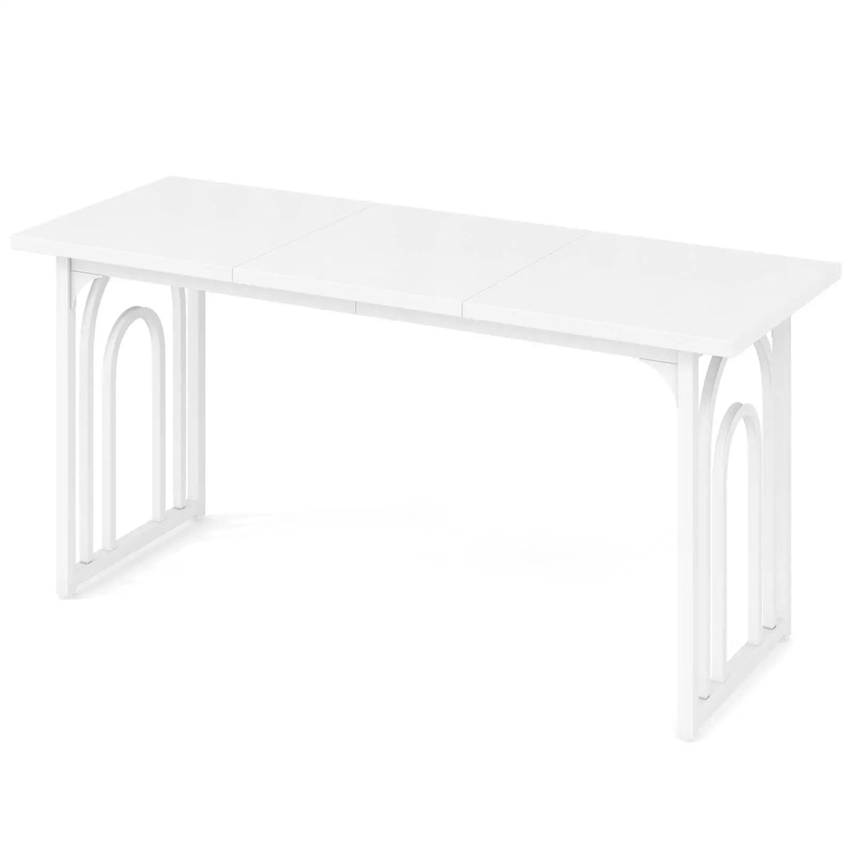 160 CM Large Dining Table Rectangular Farmhouse Kitchen Dinner Table White