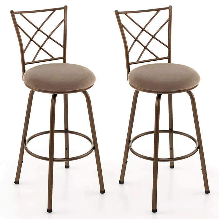 Swivel Bar Stool Set of 2 61-76cm Seat Height Barstool Set Adjustable Height