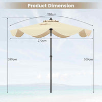 2.8M Patio Umbrella w/Crank Handle, 2-Tier Market Table Sun-Protective Umbrella