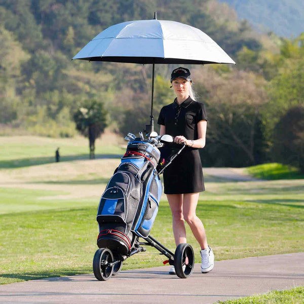 3 Wheel Folding Golf Walking Push Cart, Adjustable Lightweight Aluminum Cart