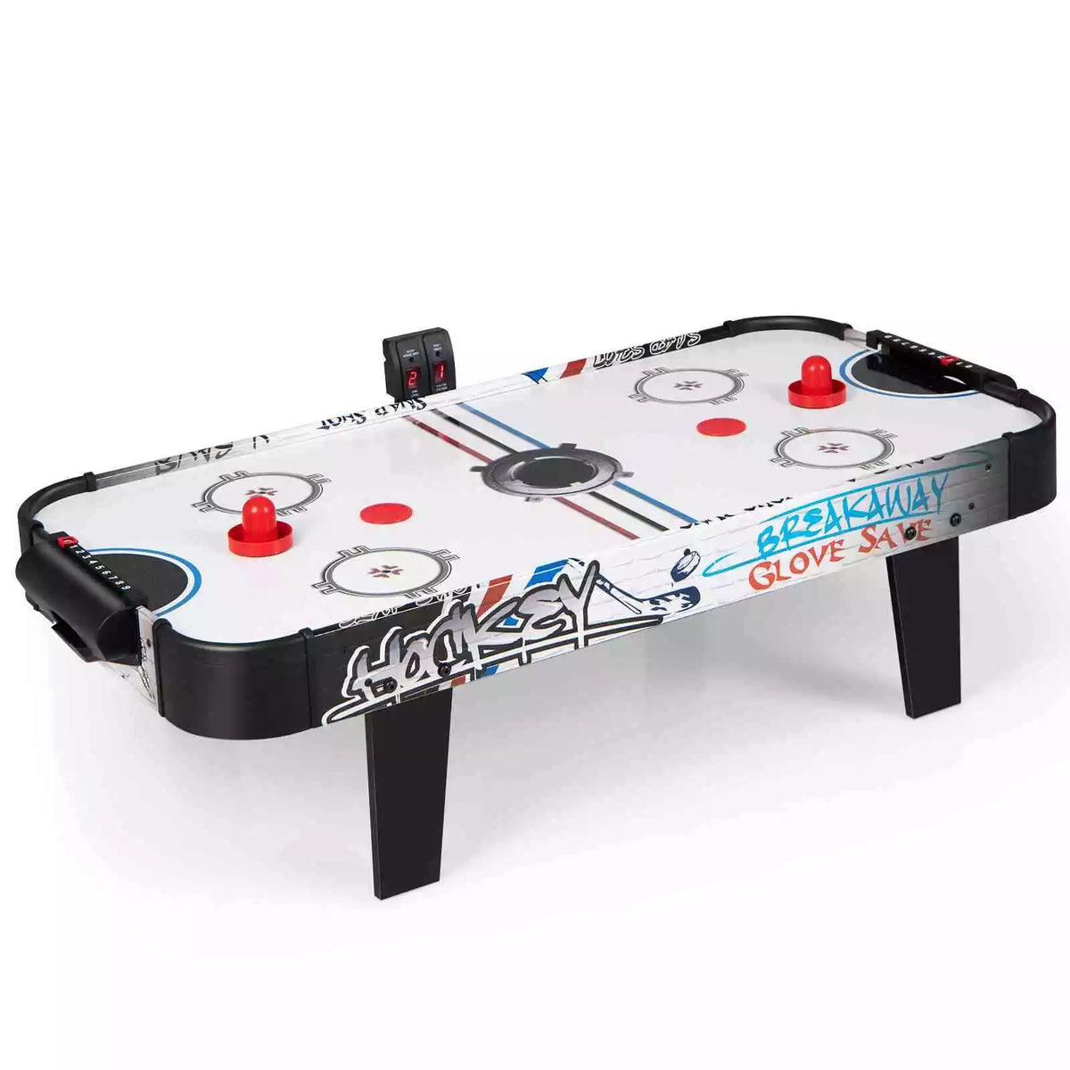 107cm Indoor Portable Air Powered Hockey Table W/LED Scoreboard for Home & Bar