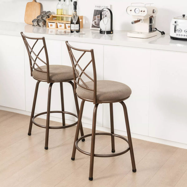 Swivel Bar Stool Set of 2 61-76cm Seat Height Barstool Set Adjustable Height