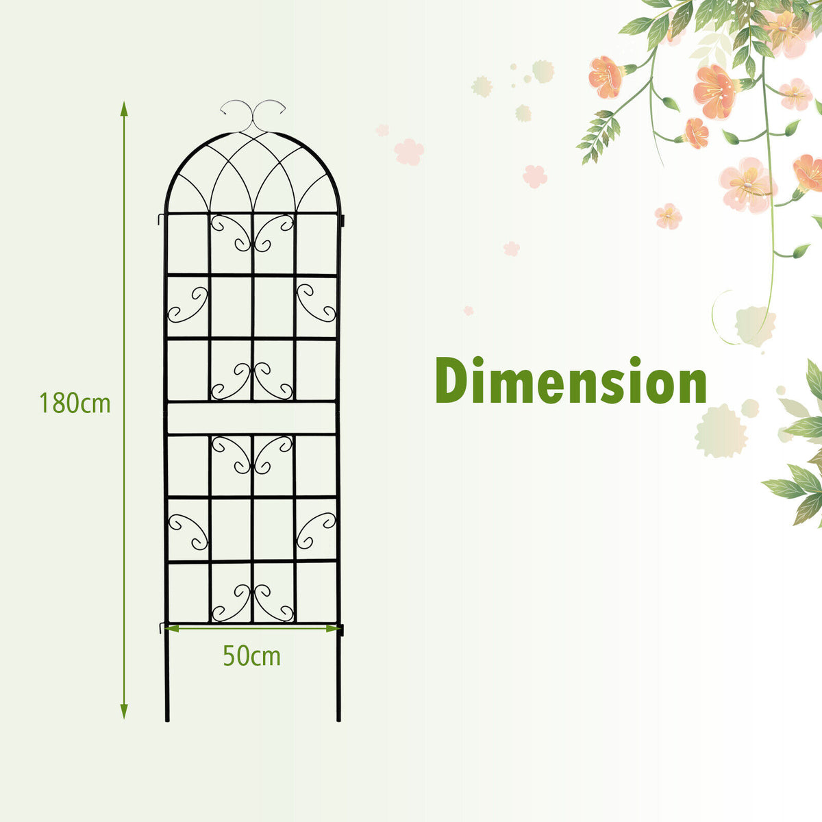 2PCS Metal Garden Trellis Fence for Climbing Plants Rustproof Decorative Screen