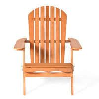 Foldable Adirondack Chair Outdoor Eucalyptus Wood Lounger Chair Natural