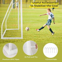 2.5M x 1.8M Soccer Goal, Weather Resistant Net & UPVC Frame for Home Backyard