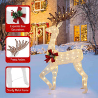 Lighted All-weather Christmas Reindeer Family Decoration Set of 3 with 12 Stakes