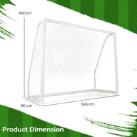 2.5M x 1.8M Soccer Goal, Weather Resistant Net & UPVC Frame for Home Backyard