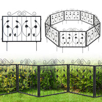 8PCS Metal Garden Flower Fence Outdoor Animal Barrier Panel Edging Rustproof