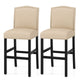 Wooden Bar Chair Upholstered Bar Stool Vintage Kitchen Island Chair Set of 2
