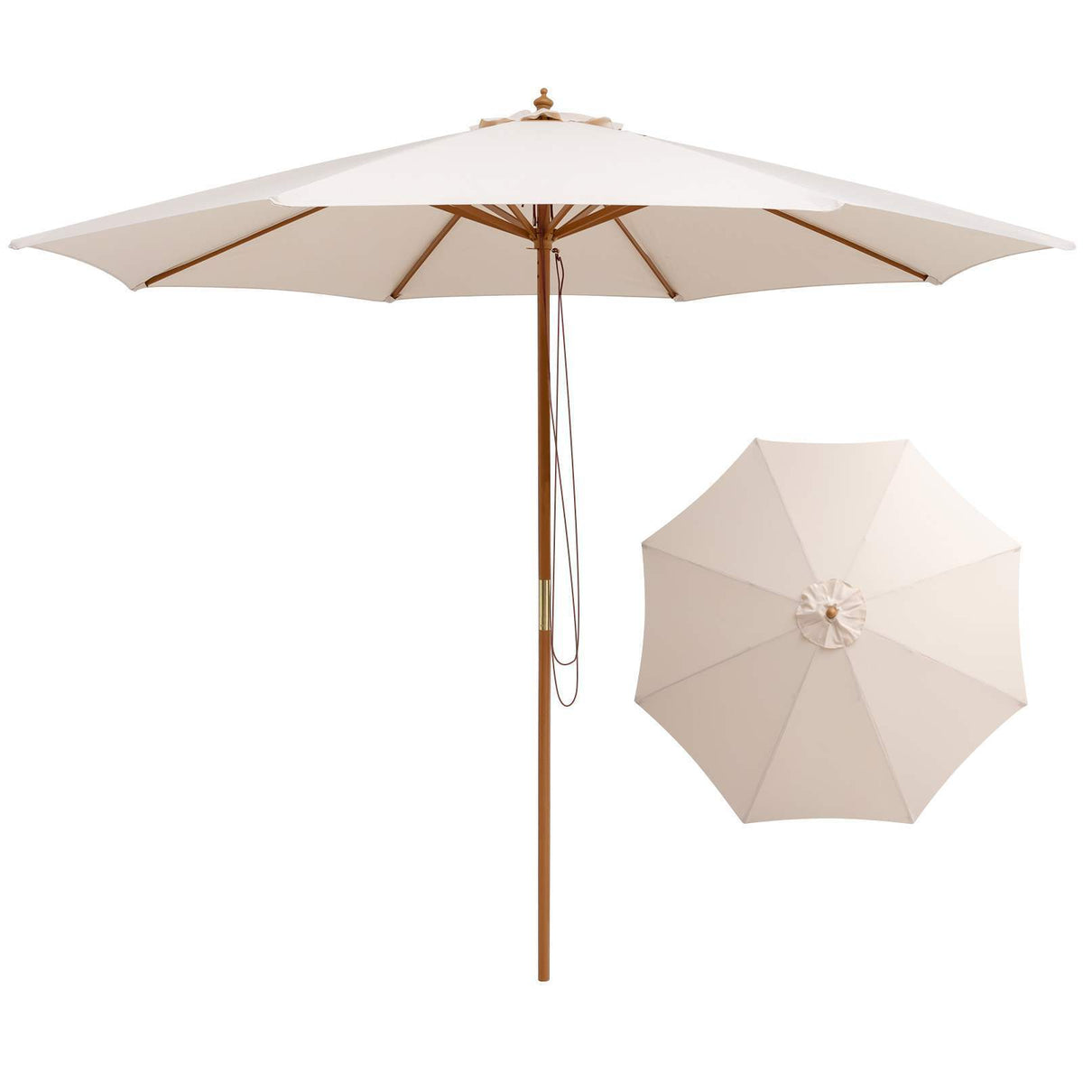 3M Outdoor Patio Umbrella w/Ventilation Hole,Poolside, Backyard and Beach, Beige