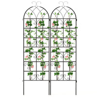 2PCS Metal Garden Trellis Fence for Climbing Plants Rustproof Decorative Screen