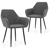 Modern Leisure Dining Chair Set of 2 Upholstered Accent Armchairs w/ Wide Seat