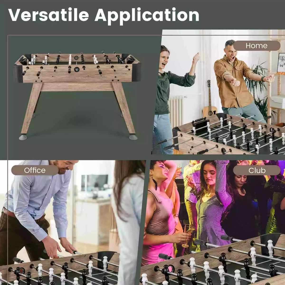 1.2m Adjustable Arcade Foosball Table w/2 Balls & 26 Players for Kids & Adults