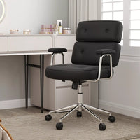 Office Chair PU Leather Upholstered Desk Chair Height Adjustable Swivel Chair