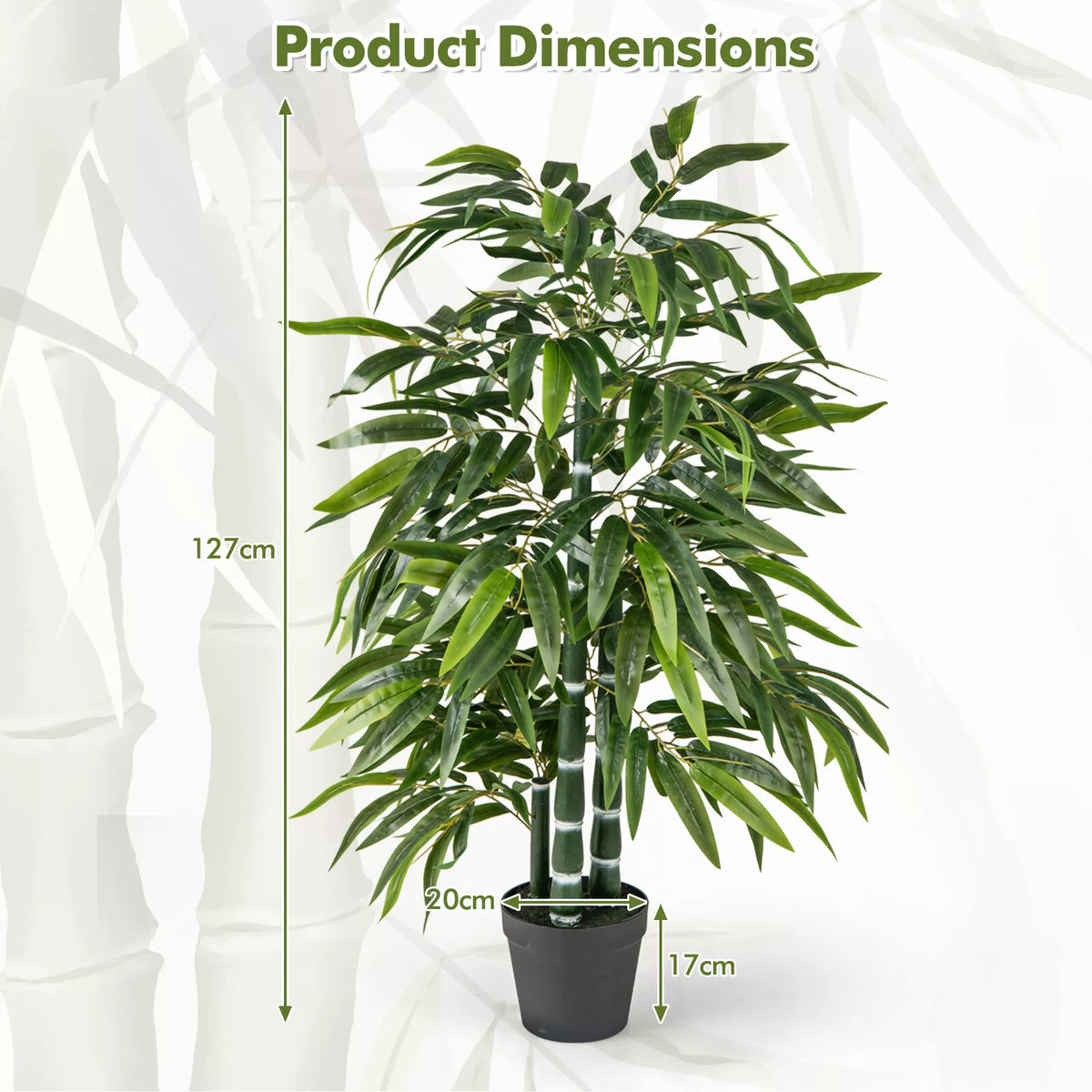 Tall Artificial Potted Tree 2 Pack Fake Bamboo Leave Tree Artificial Tree