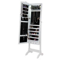 Floor Standing Jewelry Armoire Cabinet Organizer Full Length Mirrored Lockable