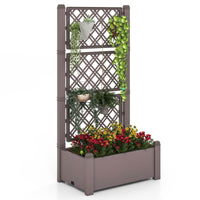 Self-Watering Raised Garden Bed Planter Box with 3-Height Trellis 76x45x150 cm