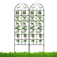 2PCS Metal Garden Trellis Fence for Climbing Plants Rustproof Decorative Screen