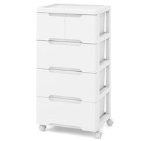 Giantex Rolling Storage Cabinet Vertical Storage Unit with Drawers Plastic Crafts