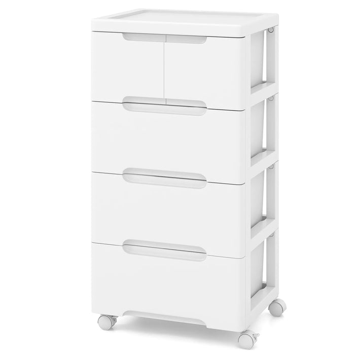 Giantex Rolling Storage Cabinet Vertical Storage Unit with Drawers Plastic Crafts