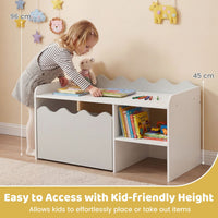 Scalloped Kids Bookshelf and Toy Storage Organizer for Bedroom