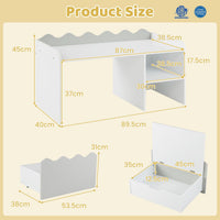 Scalloped Kids Bookshelf and Toy Storage Organizer for Bedroom
