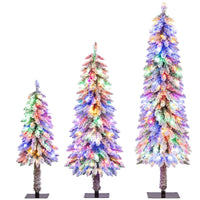 Set of 3 Artificial Christmas Tree 150/120/90cm with Multi-colored LED Lights