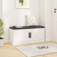 Shoe Bench with Cushion Farmhouse Shoe Bench with Storage