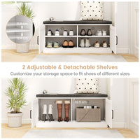 Shoe Bench with Cushion Farmhouse Shoe Bench with Storage