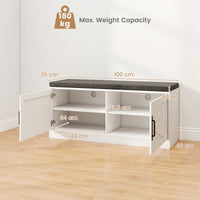 Shoe Bench with Cushion Farmhouse Shoe Bench with Storage