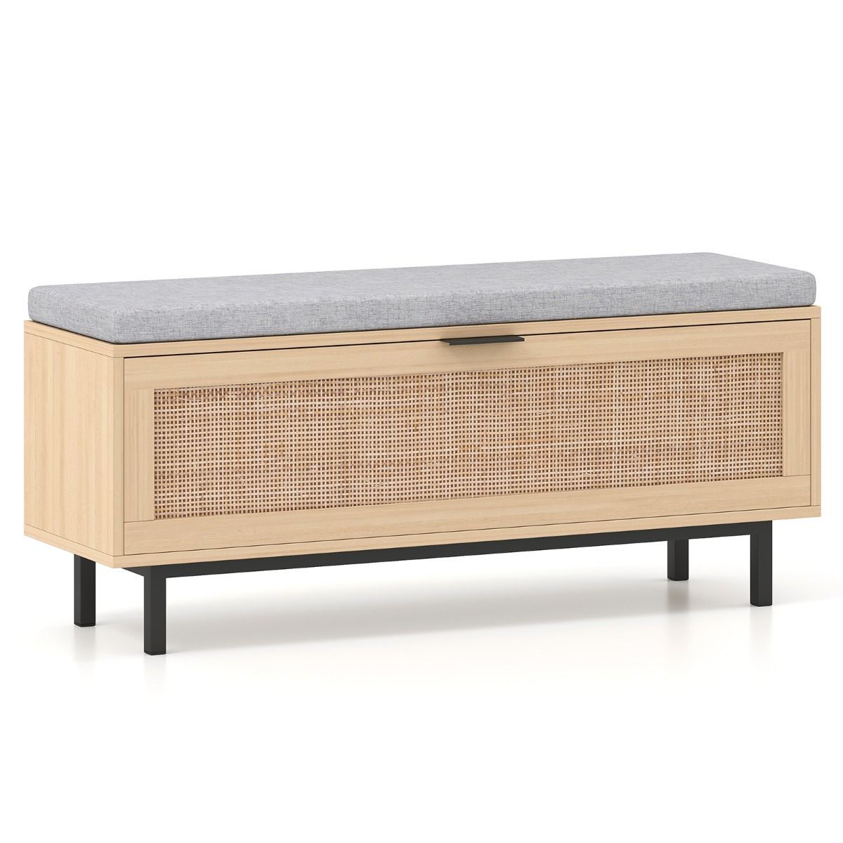 Shoe Storage Bench with Padded Cushion for Hallway Bedroom