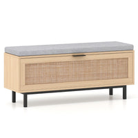 Shoe Storage Bench with Padded Cushion for Hallway Bedroom