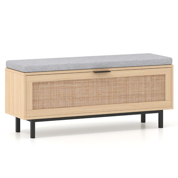 Shoe Storage Bench with Padded Cushion for Hallway Bedroom