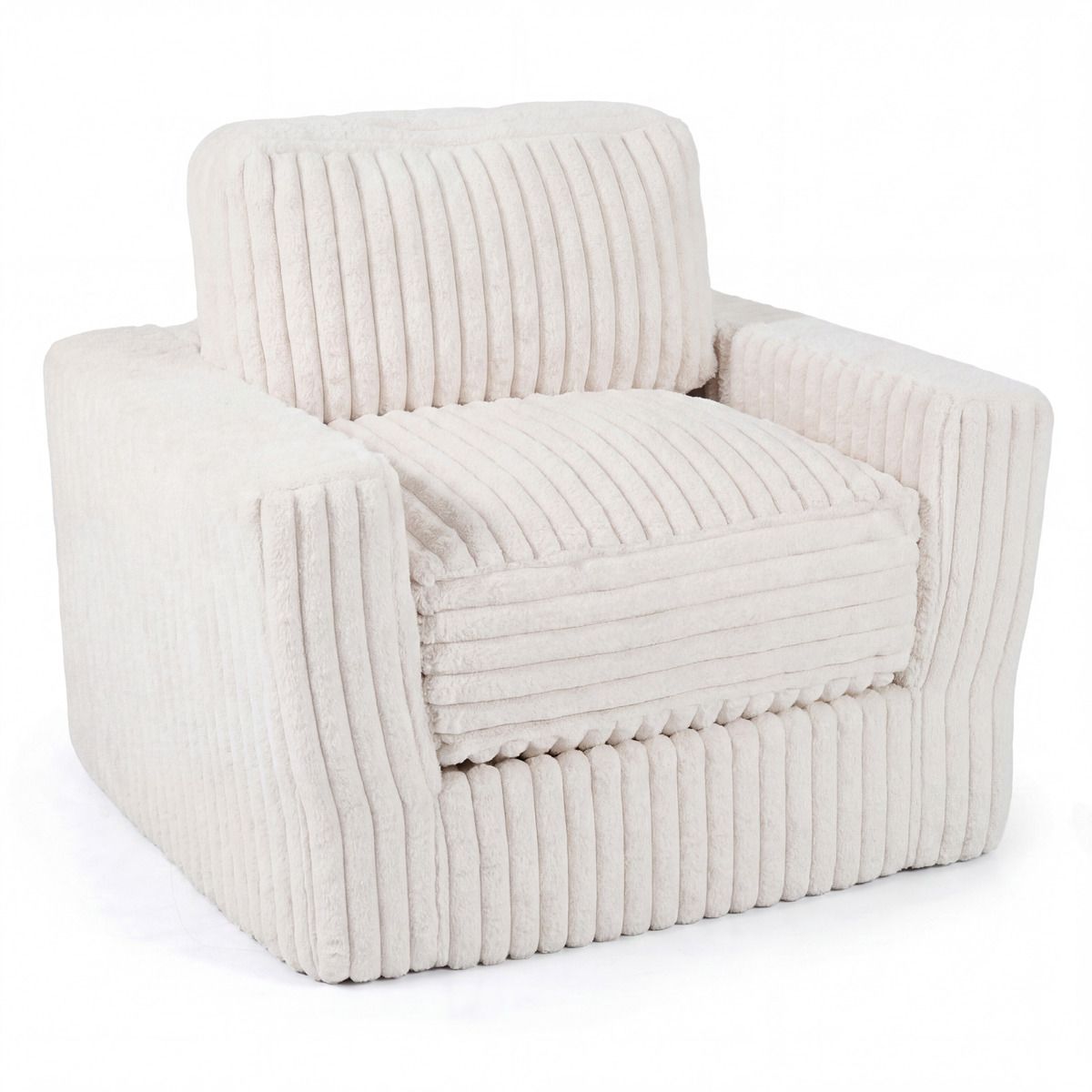 Furry Boneless Couch with Removable Cover and Pillow