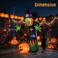 242cm Halloween Inflatable Witch and Pumpkin