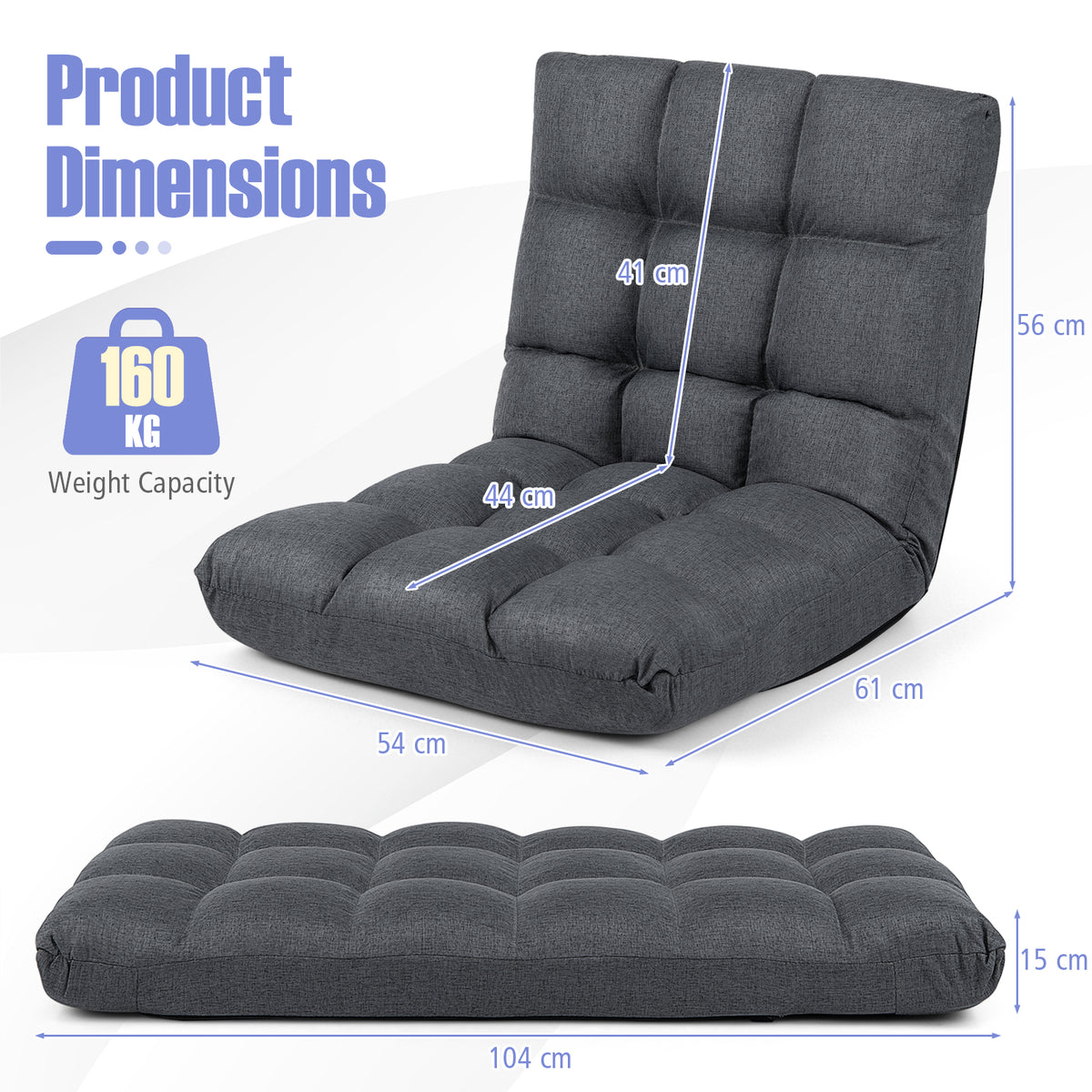 Giantex Adjustable 14-Position Memory Foam Floor Chair