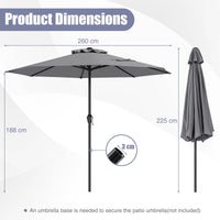 2.6M Patio Umbrella, Outdoor Heavy Duty Market Umbrella w/ Crank Handle