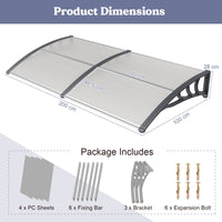 199 x 99 cm Window Awning Door Canopy Exterior
