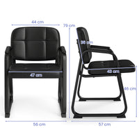 Office Reception Chairs with Padded Armrests Set of 2/4
