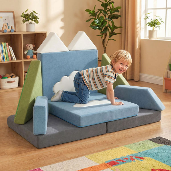 12 Pieces Snow Mountain Theme Toddler Foam Building Fort