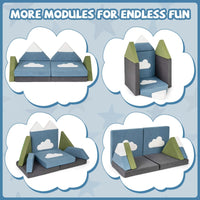 12 Pieces Snow Mountain Theme Toddler Foam Building Fort